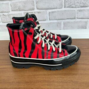 Rare Converse All Star Lugged 2.0 Hi 5.5 Men Shoes Zebra Tiger Red Black A12843C